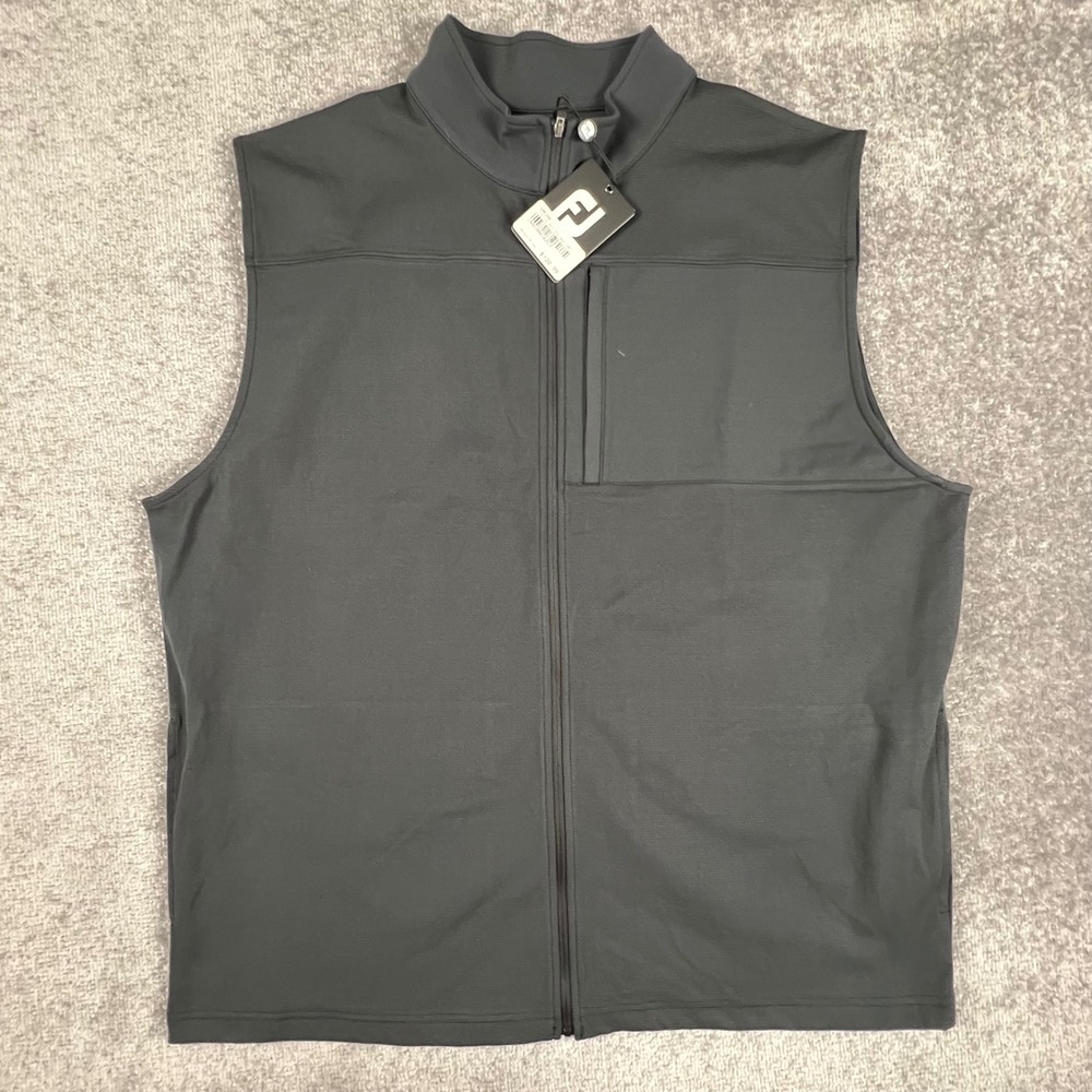FootJoy Ottoman Knit Vest Full Zip Golf Black 28504 Mens XXL New With Tags Dad
